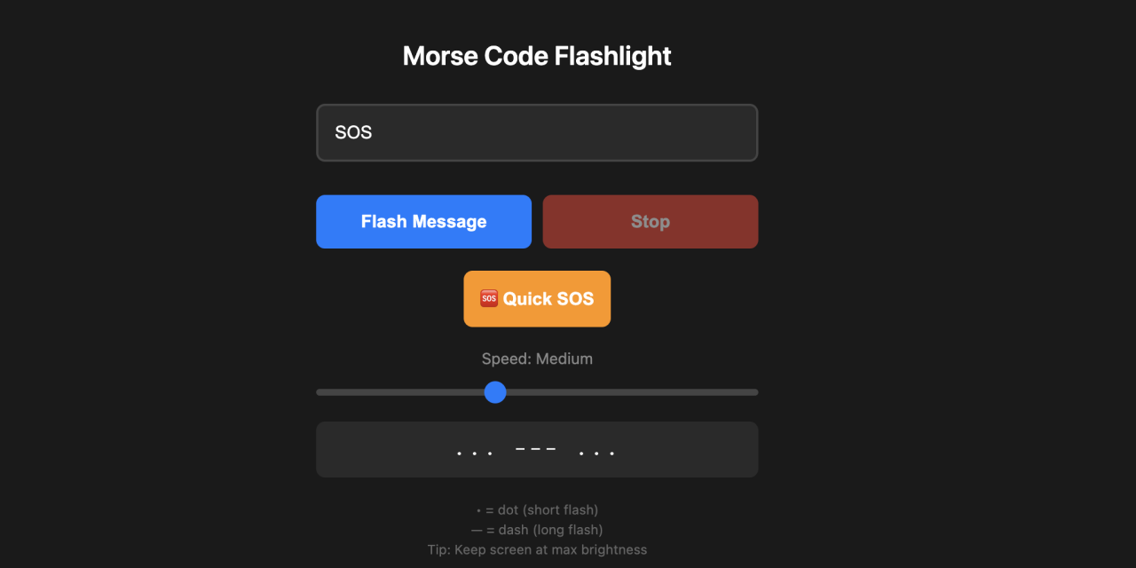 Morse Flashlight App